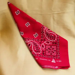 Jhumka Station Red Printed Cotton Bandana Scarves