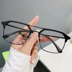 Changeable Glass Black Metal Frame Sunglasses For Men