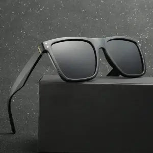 Matte Black Square Frame Casual Sunglasses For Men | Polycarbonate Sunglasses For Men | Fashion Accessory For Men