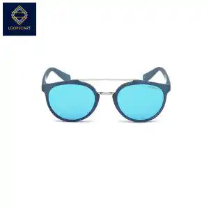 Guess Blau Matt Round Frame Sunglasses Unisex - Gu 6890-91X