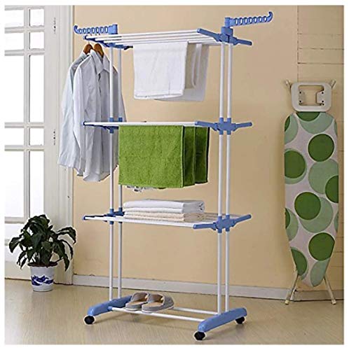 Premium Heavy Duty Stainless Steel Foldable Cloth Drying Stand/ Clothes Stand For Drying/ Clothes Stand/clothes Dryer/ Clothes For Drying Indoor/ Outdoor/ Balcony (3 Tier)