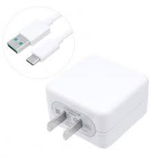 OPPO VOOC 5V 4A Genuine Fast Travel US Plug Adaptor With Fast Charging TypeC USB Data Sync Cable Set (Oppo A9 2020)