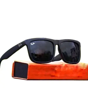 Rb Flat Square Uv400 TH-4169 Black Sunglass For Men | Black Square UV 400 Protection Casual Sunglasses For Men