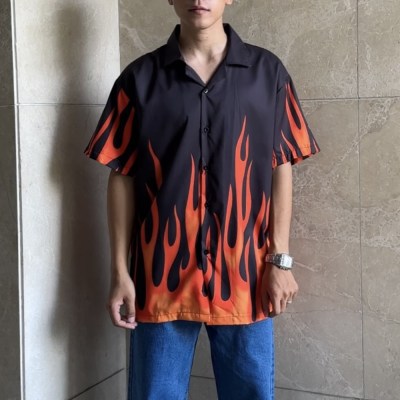 Flame Half Shirt " Orange "