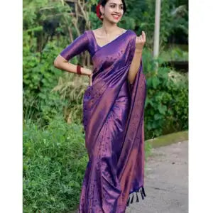Woven Banarasi Pure Silk Saree With Blouse