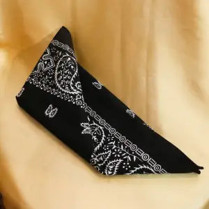 Jhumka Station Black Printed Cotton Bandana Scarves