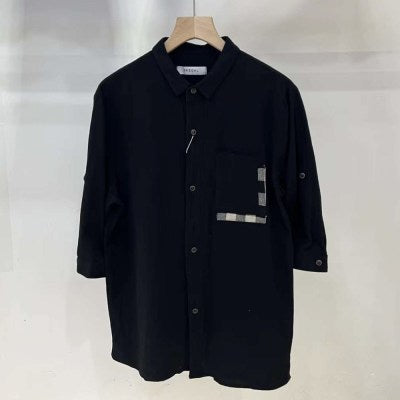 C9906 Pocket Design Half Shirt " Black "