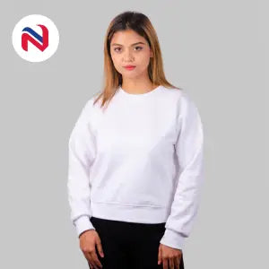 Nyptra White Cotton Fleece Sweatshirt For Women - Fashion | Streetwear | Sweatshirts For Women | Women's Wear |