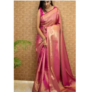Gorgeous Banarasi Silk Saree With Blouse - Fashion | Saree With Blouse For Women | Women'S Formal Wear |