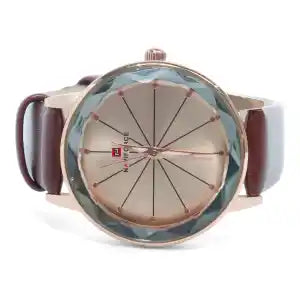 Brown Leather Strapped Brown Dial With Leather Strap Watch For Women