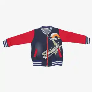 Red/Blue Color Front Zipper Design Hoodie Jacket For Boys