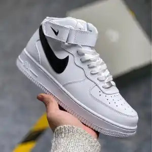 Air Force 1 High Top White Black Sneaker with Belt for Men