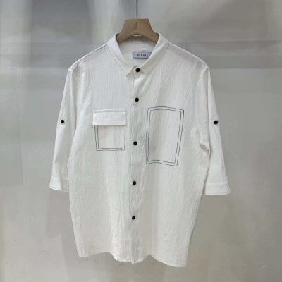 C9901 Stitching Design Half Shirt " White "