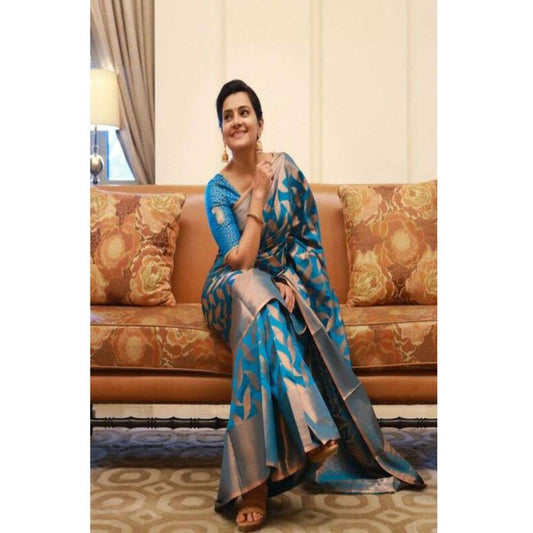 Trendy Banarasi Silk Women Saree - Fashion | Saree With Blouse For Women | Women'S Formal Wear | Saree For Women |