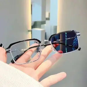 Changeable Glass Silver Black Metal Frame Sunglasses For Men
