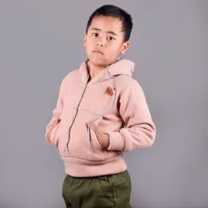Sherpa Hoodie for Kids in Blush Red