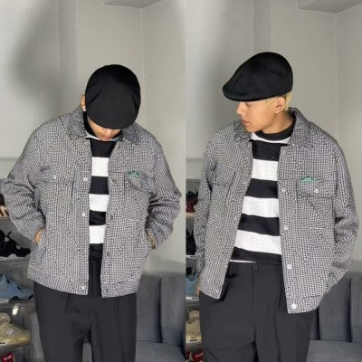 Chn Diamond Plaid Jacket " Grey "