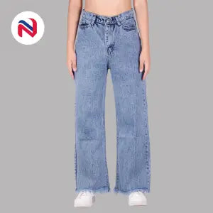 Nyptra Light Blue High Rise Plain Floral Jeans For Women - Fashion | Jeans | Pants For Women | Women's Wear |