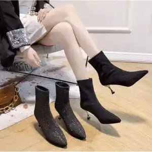Shoes Story New Autumn Bright Diamond Glitter Party Ankle Boot For Women