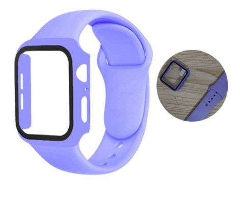 Silicon Strap+ Glass + Case for Apple Watch Series 40mm Size