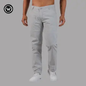 Wraon Light Grey Premium Stretchable Straight Fit Cotton Chinos For Men - Fashion | Pants For Men | Men's Wear | Chinos |