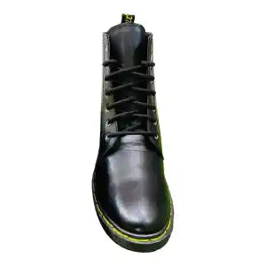 Black Classic Top Boot For Mens With Stiching