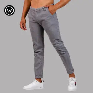 Wraon Dark Grey Premium Stretchable Cotton Chinos For Men - Fashion | Pants For Men | Men's Wear | Chinos Pants |