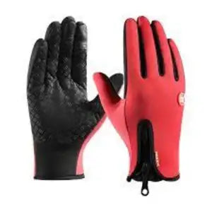 Winter Outdoor Sports Anti-Slip Windproof Waterproof Elastic Zipper Unisex Riding Gloves