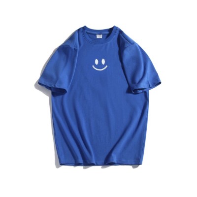 Myy22-14 Smile Face Printed T-shirt " Blue "