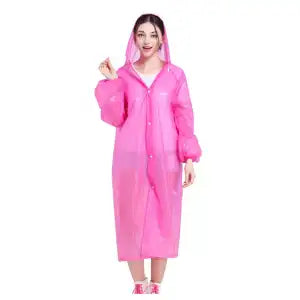 Eva Waterproof Reusable Transparent Hooded Multicolor Raincoat - Yellow | Pink | Fashion | Raincoats For Women