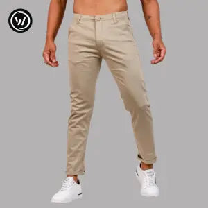 Wraon Khaki Stretchable Premium Cotton Chinos For Men - Fashion | Pants For Men | Men's Wear | Chinos Pants |