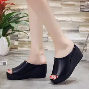 Wedge Heel Black Summer Sandals Open Toe Women - Godlike - Fashion | Sandals For Women | Women'S Footwear