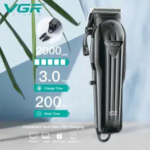 VGR V-282 Professional Cordless Hair Clipper Electric Hair Trimmers Set Rechargeable By Smartgallery
