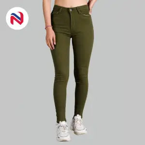 Nyptra Army Green High Rise Stretchable Premium Jeans For Women - Fashion | Jeans | Pants For Women | Women's Wear |