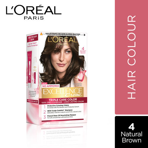 L'Oreal Paris Excellence Creme Triple Care Hair Color - 4 Natural Brown
