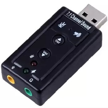 USB 7.1 Channel 3D Stereo Audio External Sound Card Adapter with Mic - Plug and Play - Compatible with Windows XP/Vista/Windows 7/Windows 8