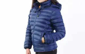 Moonstar Deep Blue Silicon Hooded Jacket for Women / 3 Layer / Windproof