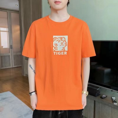 My22-15 Tiger Emoji Printed T-shirt " Orange "