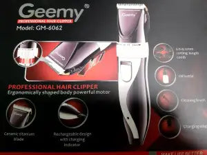 Original GEEMY GM 6062 Zero Adjustable Professional Rechargeable Hair Trimmer Metal Barber Use Electric Hair Clipper Cordless Smart Gallery