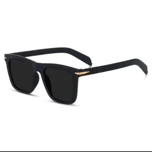 DV Matt Black Square Sunglasses For Men