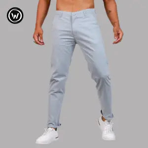 Wraon Sky Blue Stretchable Premium Cotton Chinos For Men - Fashion | Pants For Men | Men's Wear | Chinos Pants |