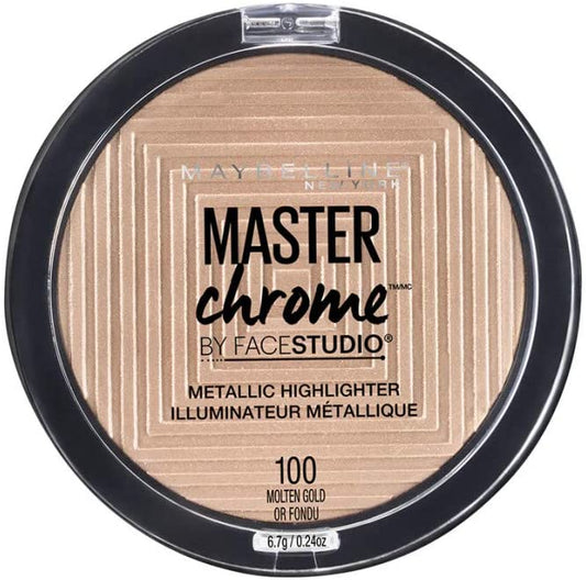Maybelline FaceStudio Master Chrome Metallic Highlighter – Molten Gold 100 By Genuine Collection