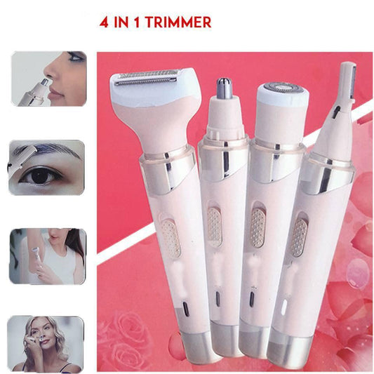 4In1 Rechargeable Electric Epilator Hair Shaver For Ladies Nose & Ear/ Eyebrow Hair Trimmer Remover