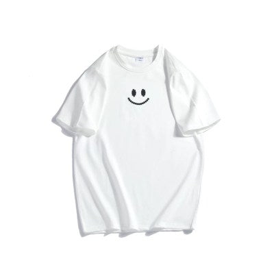 Myy22-14 Smile Face Printed T-shirt " White "