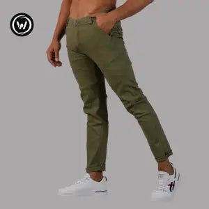 Wraon Green Premium Stretchable Cotton Chinos For Men - Fashion | Pants For Men | Men's Wear | Chinos |