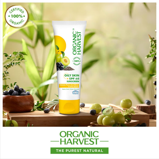 Organic Harvest Sunscreen Acne/Oily Skin – SPF 60-100gm