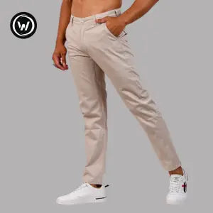 Wraon Cream Premium Stretchable Straight Fit Cotton Chinos For Men - Fashion | Pants For Men | Men's Wear | Chinos Pants |