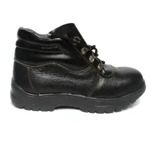 Black Lace-Up Ankle Length Boots For Men