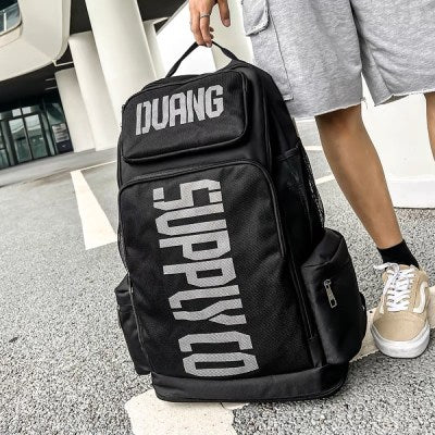 2c102 Duang Suprong Netted Big Letter Back Pack Bag "black
