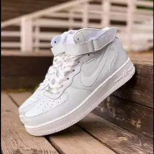 Air Force 1 High Top Full White Sneaker with Belt for Men